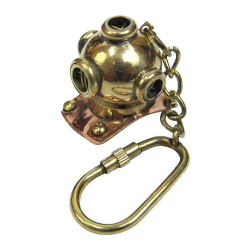 Solid Brass Helmet Key Ring
